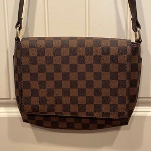 Brown and Tan checkered bag